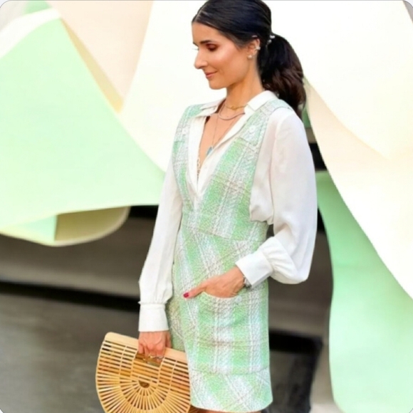 Zara Dresses & Skirts - Zara Mint Green Checkered Mini Dress